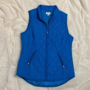 Blue, Quilted Vest - Crown & Ivy